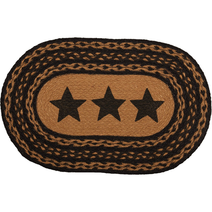Farmhouse Star Stencil Braided Placemat 12x18" - Set of 6 - Primitive Star Quilt Shop