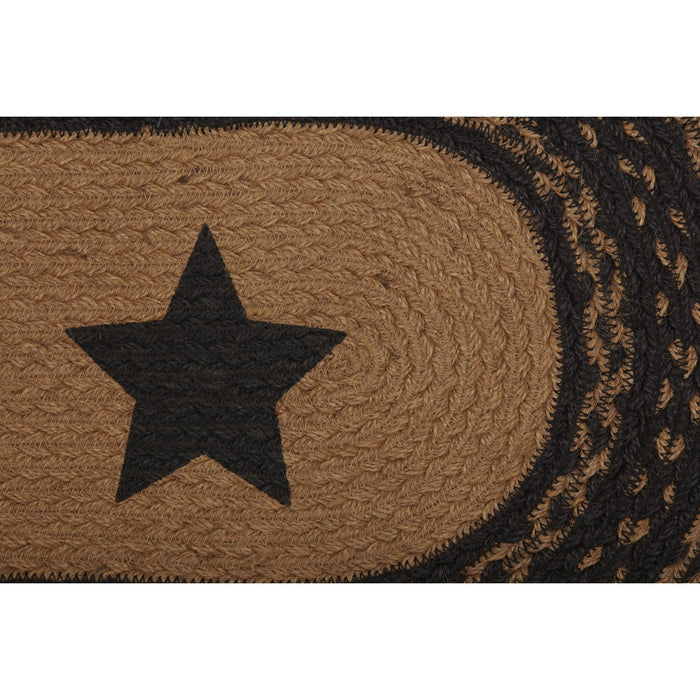 Farmhouse Star Stencil Braided Runner 13x48" - Primitive Star Quilt Shop