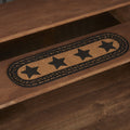 Farmhouse Star Stencil Star Oval Braided Stair Tread Latex Backed 8.5x27" - Primitive Star Quilt Shop