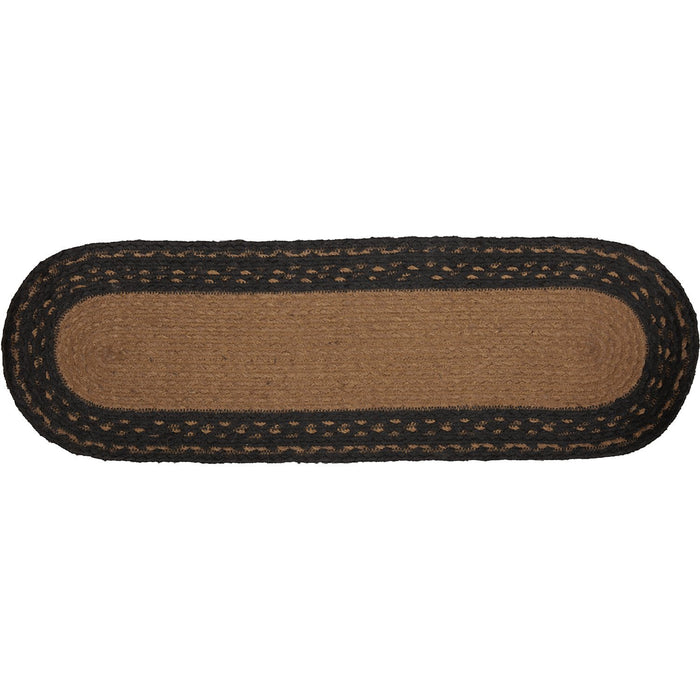 Farmhouse Star Stencil Star Oval Braided Stair Tread Latex Backed 8.5x27" - Primitive Star Quilt Shop
