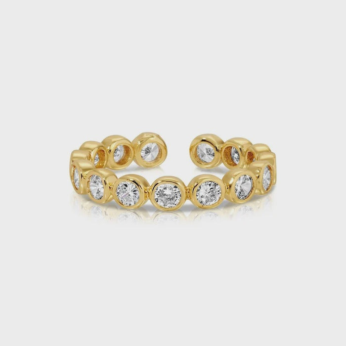 Faux Diamond Adjustable Ring Gold