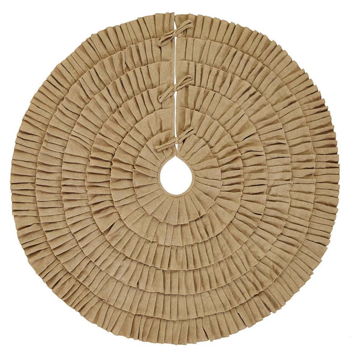 Festive Burlap Natural Ruffled Tree Skirt 48" - Primitive Star Quilt Shop