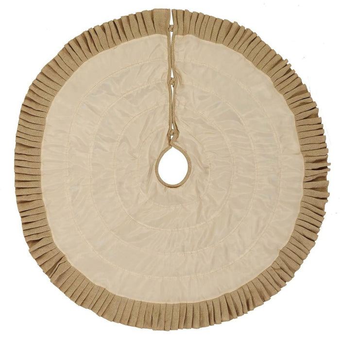 Festive Burlap Natural Ruffled Tree Skirt 48" - Primitive Star Quilt Shop