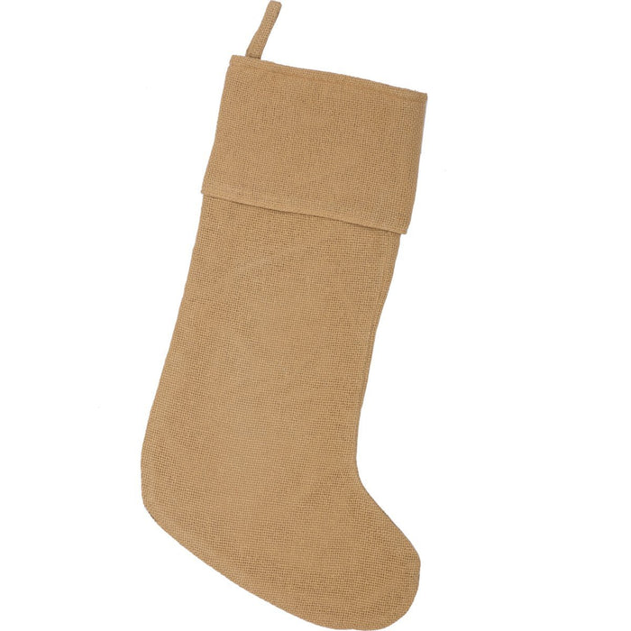Festive Burlap Natural Stocking 11x15" - Primitive Star Quilt Shop