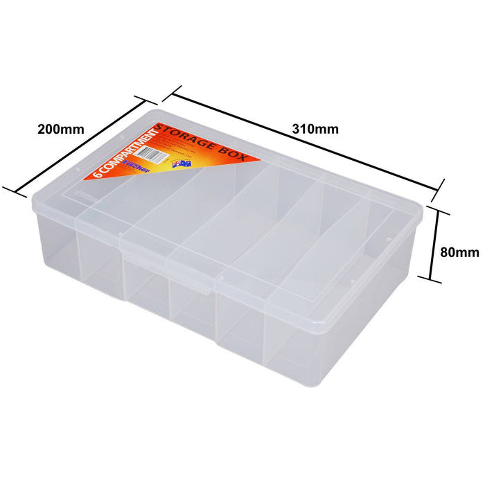 Fischer Large Deep Clear 6 Compartment Storage Box