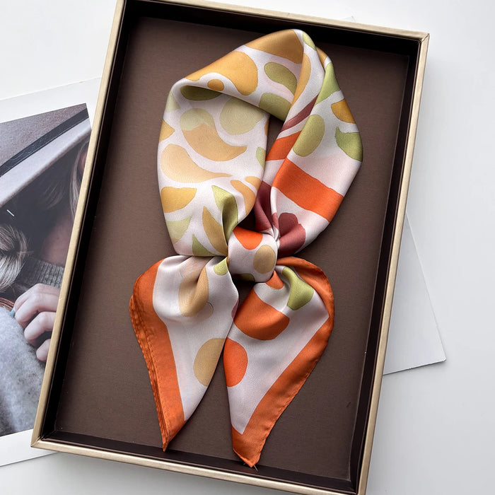 Floral Orange Scarf / 65cm