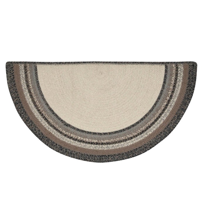 Floral Vine "Welcome" Half Circle Braided Rug 19.5x36" - Primitive Star Quilt Shop