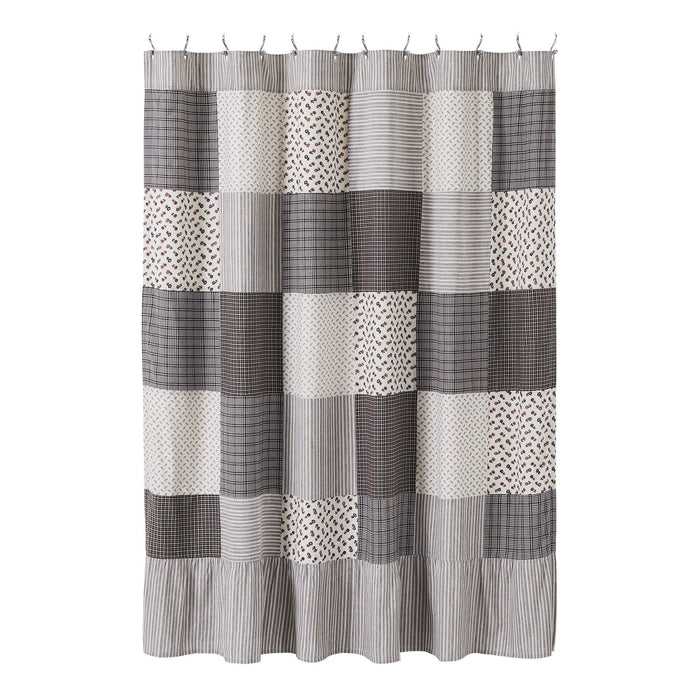 Florette Patchwork Lined Shower Curtain - Primitive Star Quilt Shop