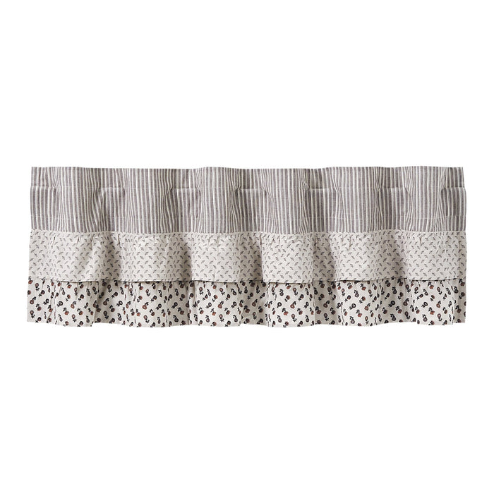 Florette Ruffled Lined Valance 60" - Primitive Star Quilt Shop