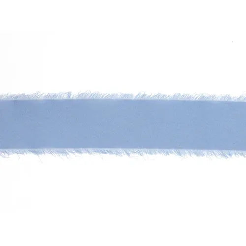 La Ribbons Frayed Edge Chiffon Ribbon Blue 1.5"W x 10yd - Velvet Ribbons Ribbon