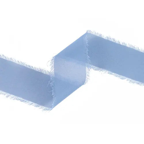 La Ribbons Frayed Edge Chiffon Ribbon Blue 1.5"W x 10yd - Velvet Ribbons Ribbon