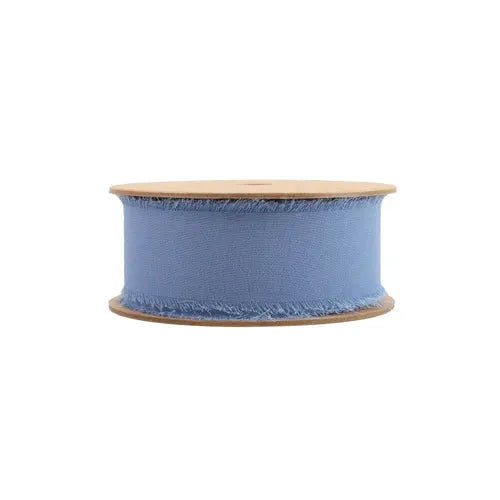 La Ribbons Frayed Edge Chiffon Ribbon Blue 1.5"W x 10yd - Velvet Ribbons Ribbon