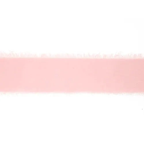La Ribbons Frayed Edge Chiffon Ribbon Pink 1.5"W x 10yd - Velvet Ribbons Ribbon