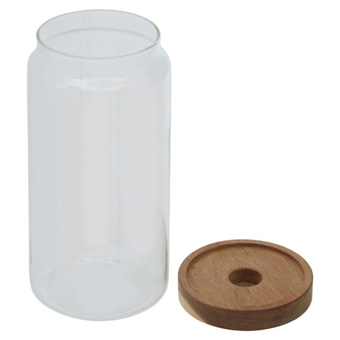 Freska Clear Glass and Acacia Wood Preserving Food Storage Jar - 1000ml - Modern Home Interiors