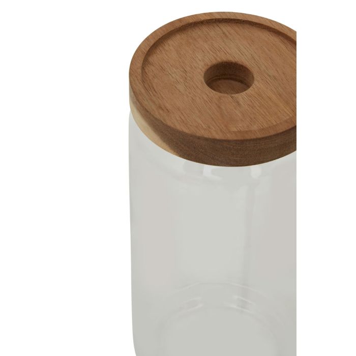 Freska Clear Glass and Acacia Wood Preserving Food Storage Jar - 1000ml - Modern Home Interiors