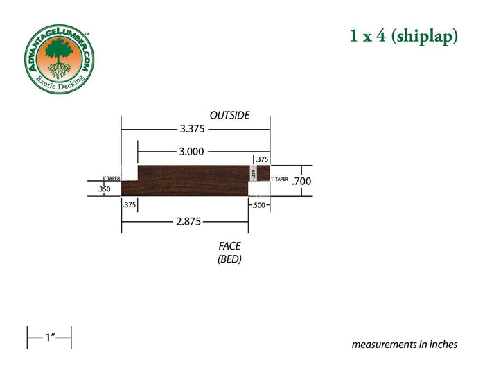 FSC® 1x4 Ipe Shiplap - Advantage Lumber