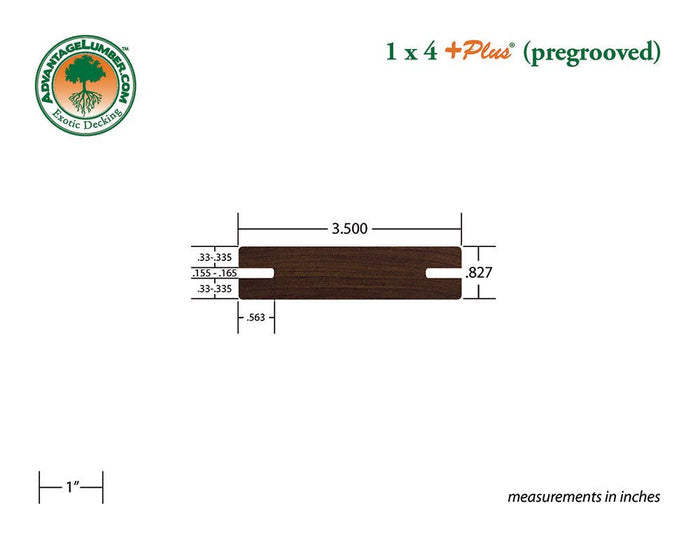 FSC® 1x4 +Plus® Ipe Pre-Grooved - Advantage Lumber