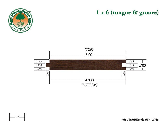 FSC® 1x6 Ipe Tongue & Groove Square-Edge - Advantage Lumber