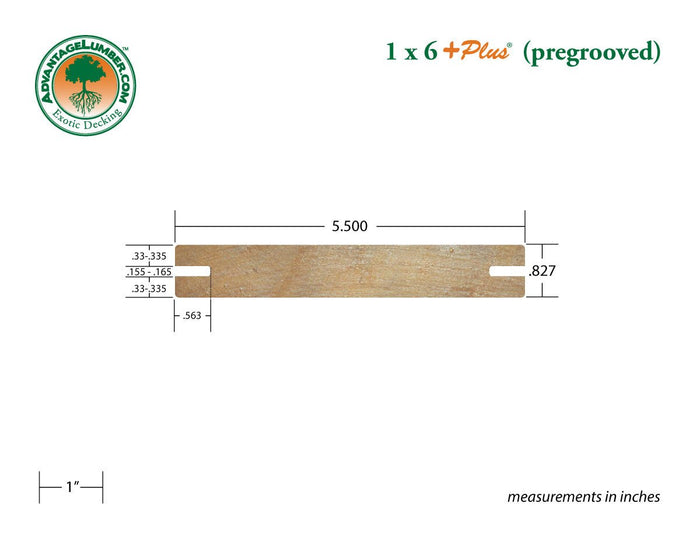 FSC® 1x6 +Plus® Garapa Pre-Grooved - Advantage Lumber