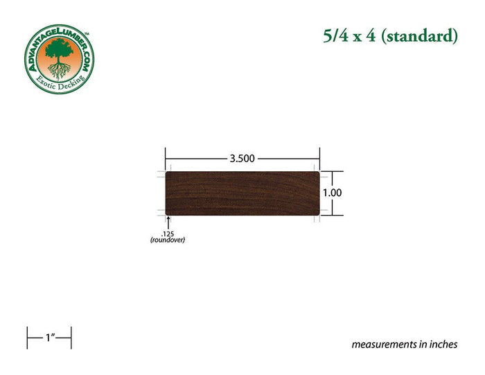 5/4 x 4 B-Grade Ipe Wood Decking - Advantage Lumber