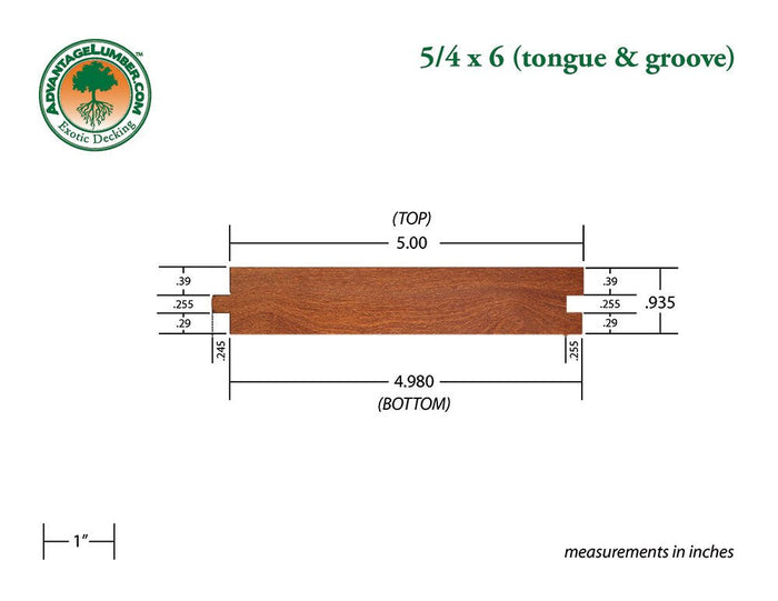 FSC® 5/4x6 Cumaru Tongue & Groove Square-Edge - Advantage Lumber