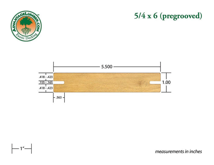 FSC® 5/4x6 Garapa Pre-Grooved - Advantage Lumber