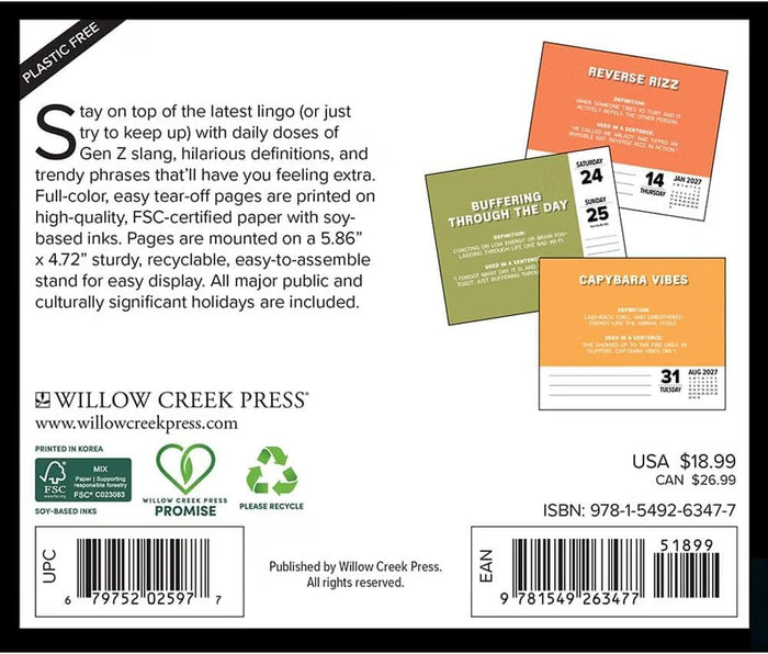Gen Z Slang - 2027 Box Calendar | Willow Creek Press