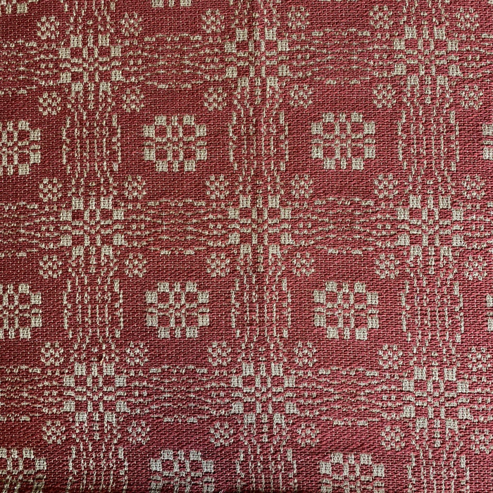 Gettysburg Cranberry and Tan Woven Shower Curtain - Primitive Star Quilt Shop