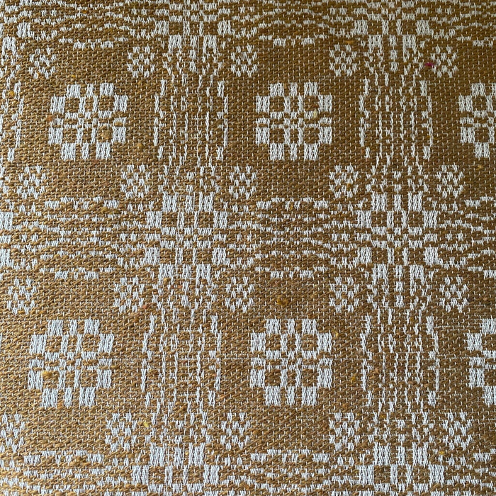 Gettysburg Mustard and Creme Woven Shower Curtain - Primitive Star Quilt Shop