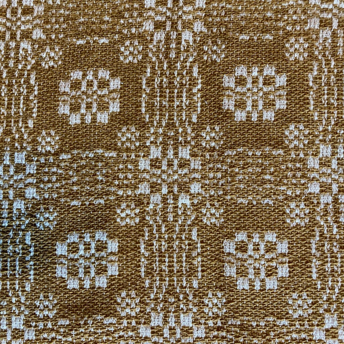Gettysburg Mustard and Creme Woven Table Cloth 52" - Primitive Star Quilt Shop