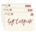 Gift Cards - From $5 to $100 - Primitive Star Quilt Shop