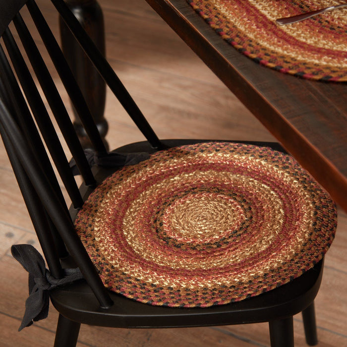 Ginger Spice Braided Chair Pad 15" - Primitive Star Quilt Shop