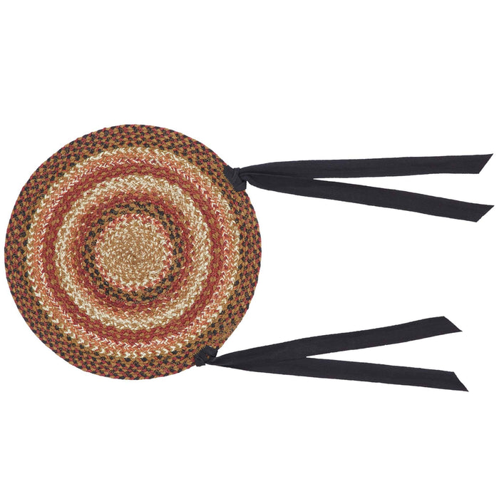 Ginger Spice Braided Chair Pad 15" - Primitive Star Quilt Shop