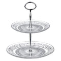Glass Cake Stand with 2 Tiers