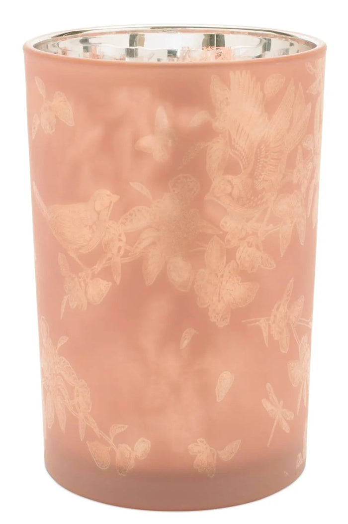 Melrose Glass Pink Candle Holder (2 Sizes) - Uncategorized Merchandise