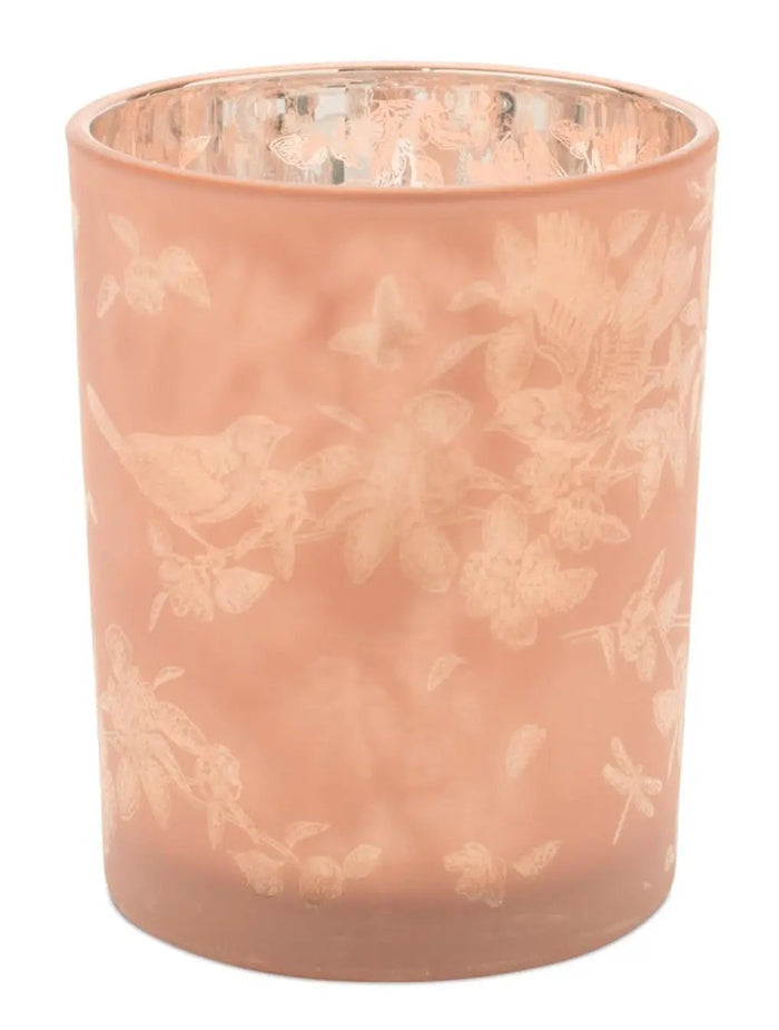Melrose Glass Pink Candle Holder (2 Sizes) - Uncategorized Merchandise