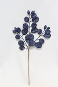Glitter Apple Leaf Spray Dark Blue 24''