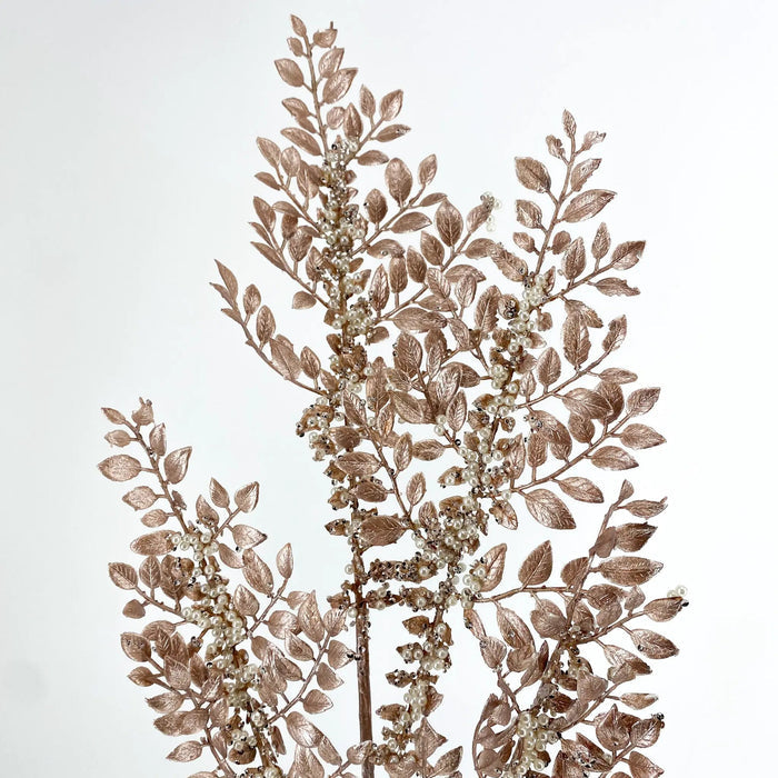 Allstate Glitter Metallic Mini Leaf Spray 33" - Uncategorized Silk