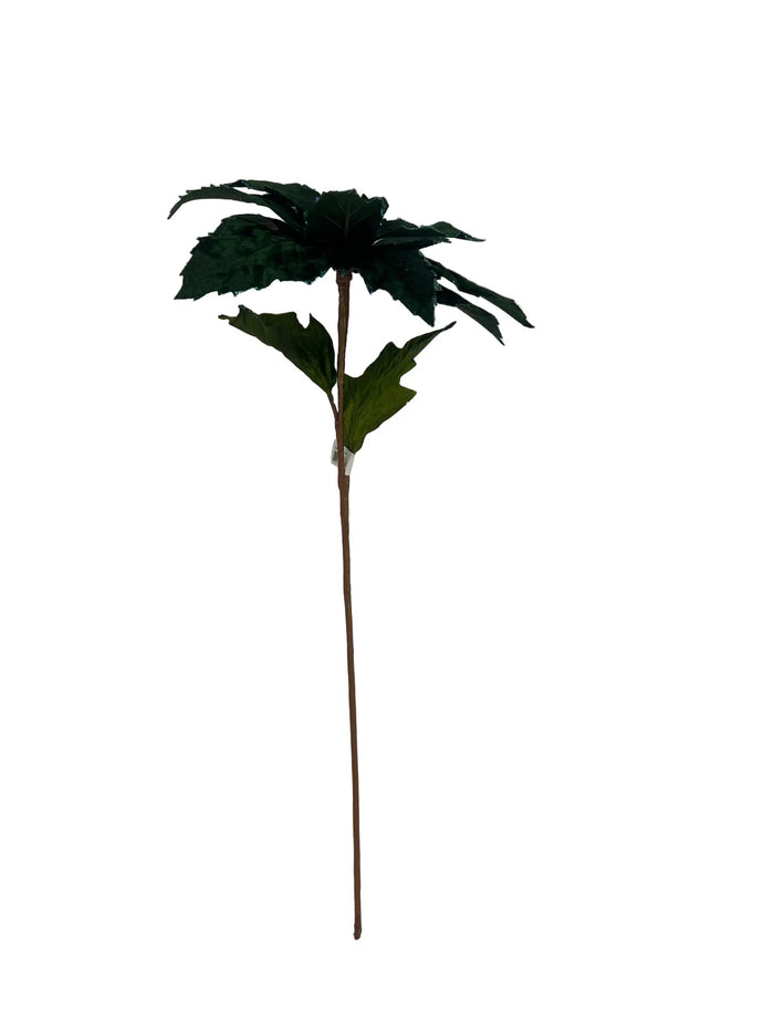 Supreme Glitter Velvet Poinsettia Stem Green 23'' - Uncategorized Silk