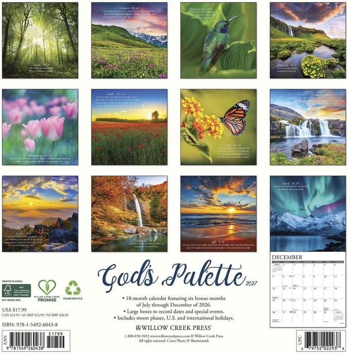 God's Palette - 2027 Wall Calendar | Willow Creek Press