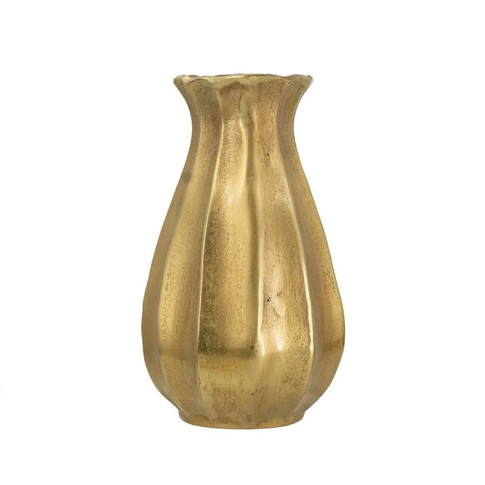 A&B Gold Aluminum Scalloped Vase 6.5"x 10.5" - Uncategorized Merchandise