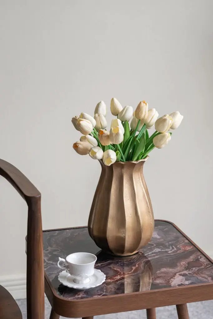 A&B Gold Aluminum Scalloped Vase 6.5"x 10.5" - Uncategorized Merchandise