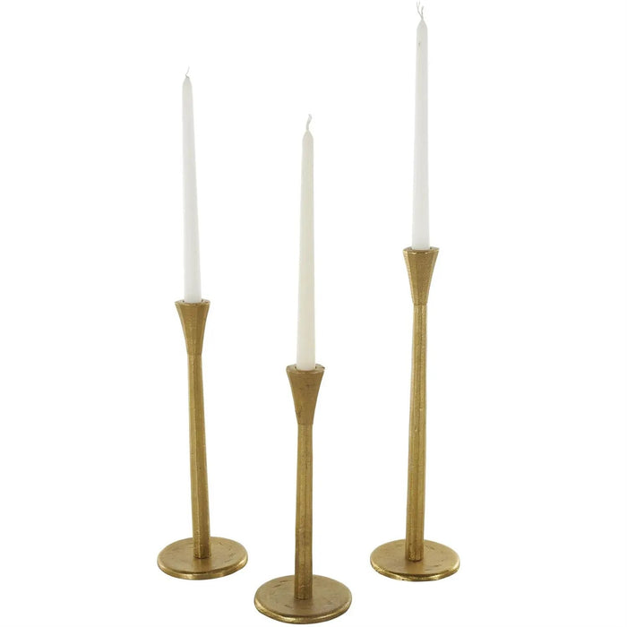 Gold Aluminum Taper Candle Holder (3 Sizes)