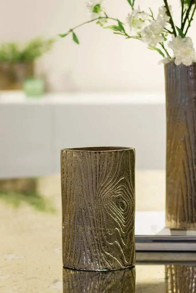 A&B Gold Aluminum Trunk Vase 6" x 2.5" x 10" - Vases Merchandise