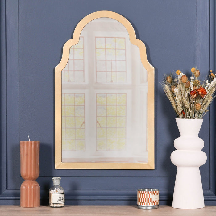 Gold Arch Metal Wall Mirror - Modern Home Interiors