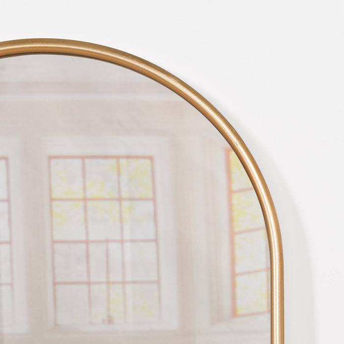Gold Curved Arched Metal Wall Mirror - Modern Home Interiors