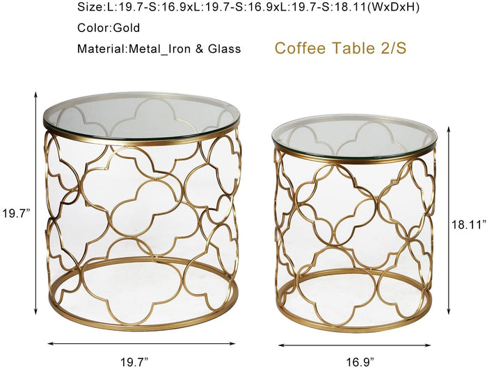 Gold End Table Set of 2