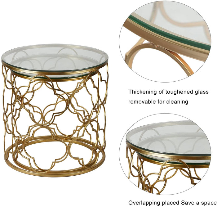 Gold End Table Set of 2