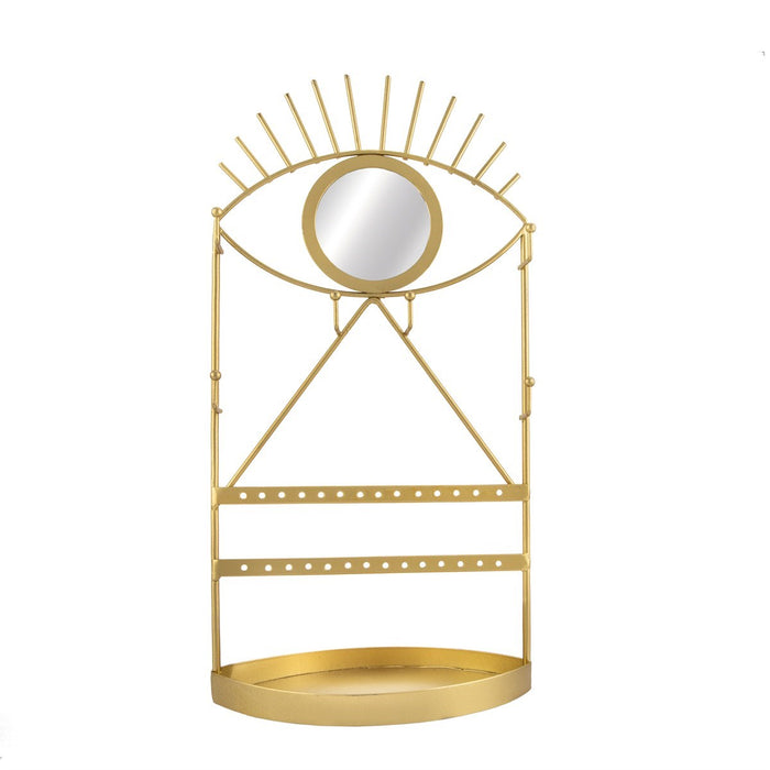 Gold Eye See You Jewellery Holder With Mirror - Modern Home Interiors