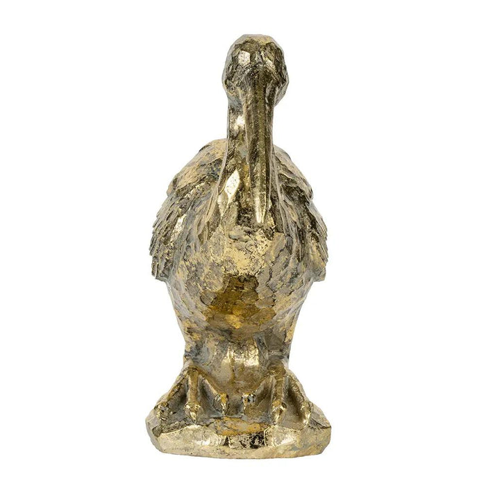 A&B Gold Kneeling Crane Figurine 7" x 10.5" - Figurines Merchandise